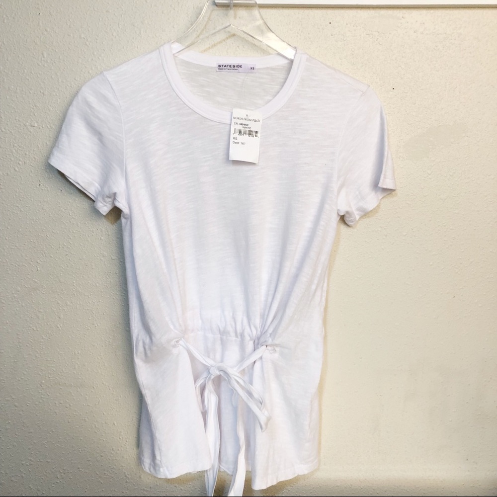 Stateside NWT T-shirt Cinch Tie Waist Sz XS